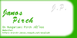 janos pirch business card